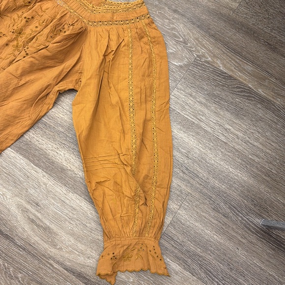 Free People Mustard embroidered top - Picture 4 of 5